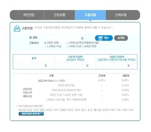 2018년 4대보험요율