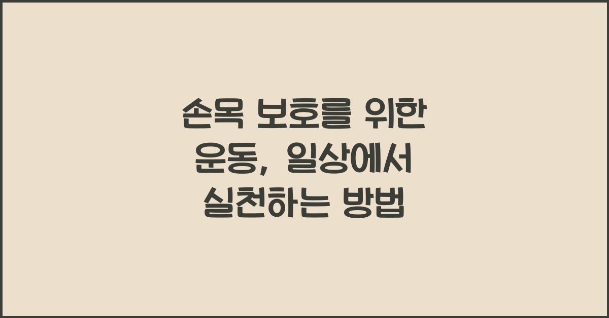 손목 보호를 위한 운동