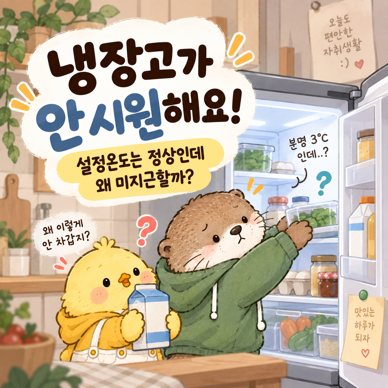 냉장고 설정온도는 정상인데 안 시원하고 미지근한 이유를 정리한 글