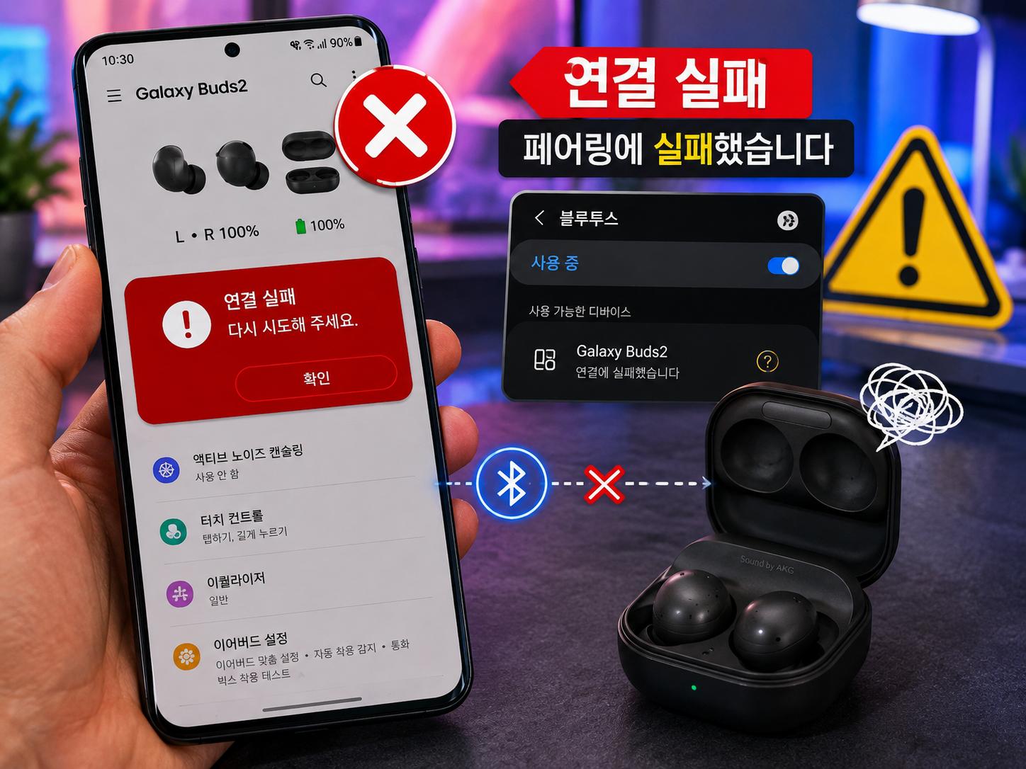 갤럭시 버즈 앱 페어링 연결 안됨 해결방법 총정리 무선이어폰 블루투스 검색 안됨 원인