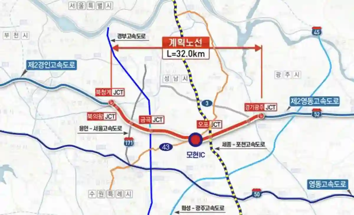 의왕~광주-고속도로-빨간색-노선도