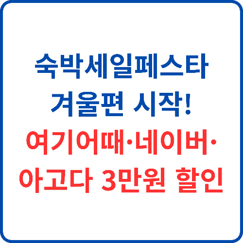숙박세일페스타-겨울편-시작!-여기어때-네이버-아고다-3만원-할인