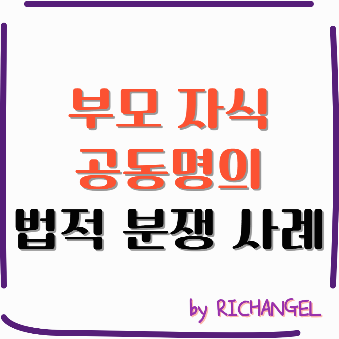 부모 자식 공동명의 법적 분쟁 사례