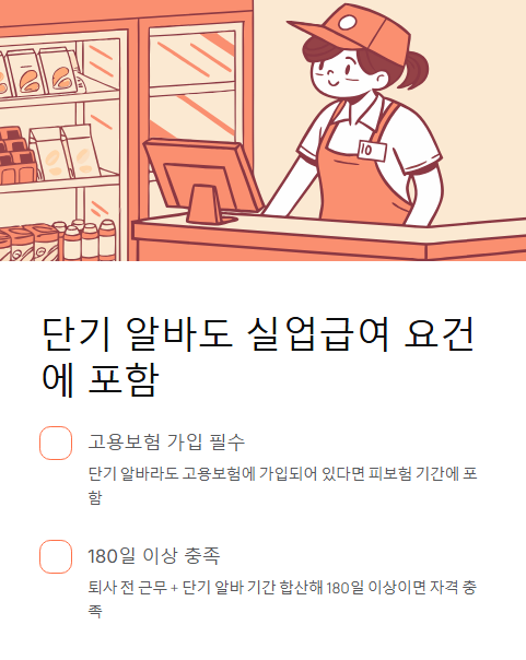 단기 알바도 실업급여 요건에 포함