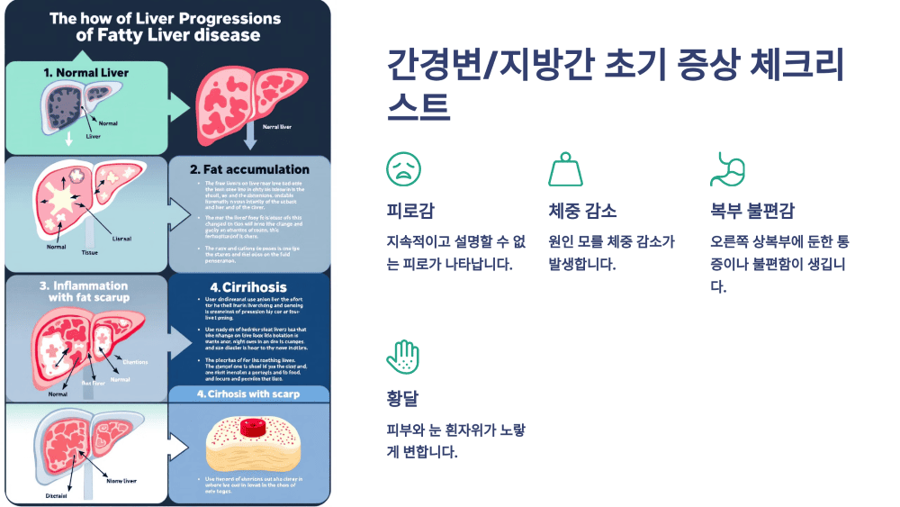 간경변/지방간 초기 증상 체크리스트