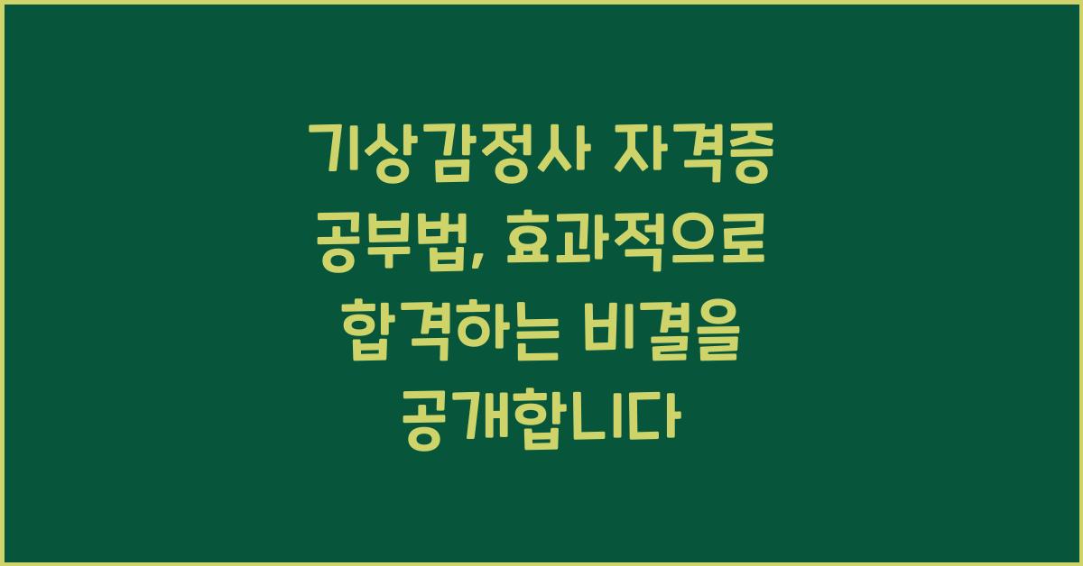 기상감정사 자격증 공부법