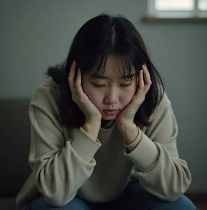 피곤해하고 있는 사람 이미지