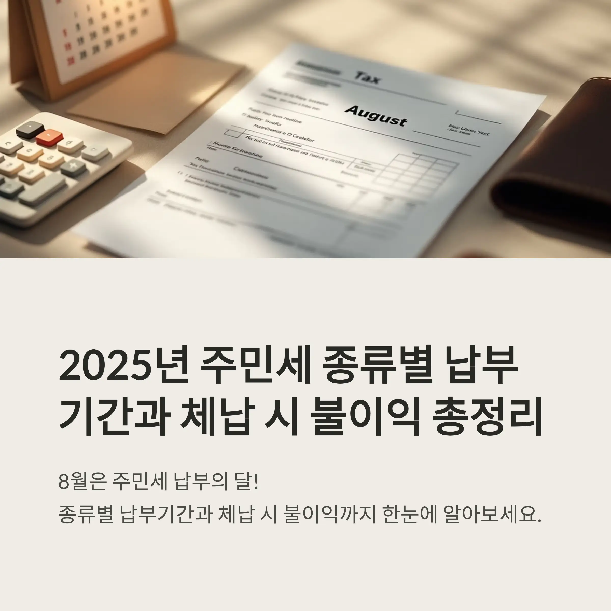 2025년 주민세 종류별 납부기간과 체납 시 불이익