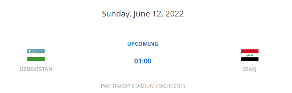 2022 AFC U23 아시안컵 8강 경기 일정(우즈베키스탄vs이라크)