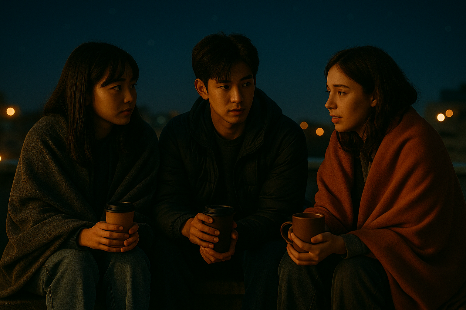 서로의 고민을 나누며 연대하는 청춘영화 장면