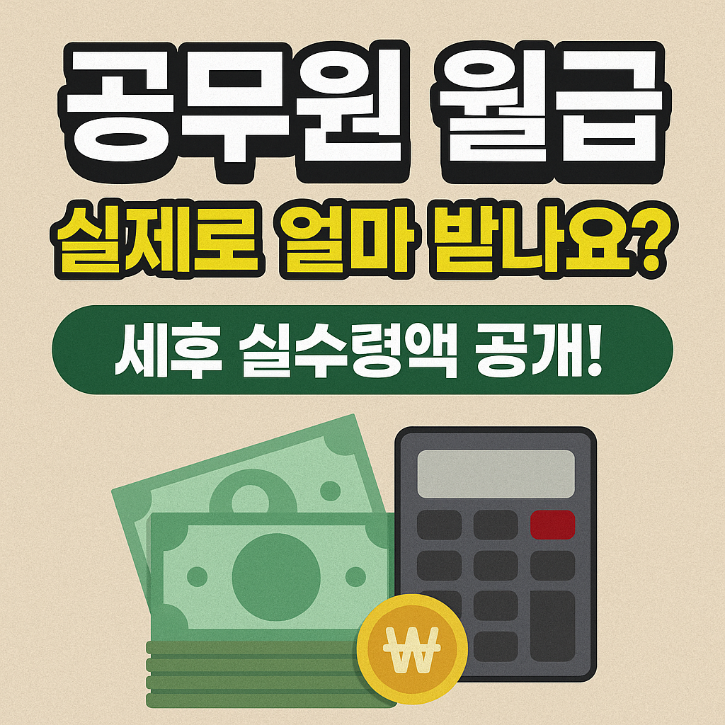 공무원 월급, 실제로 얼마 받나요?