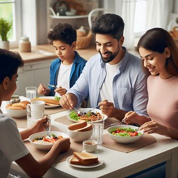 가족과 함께 식사하기