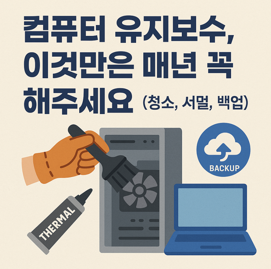 컴퓨터 유지보수, 이것만은 매년 꼭 해주세요 (청소, 서멀, 백업)