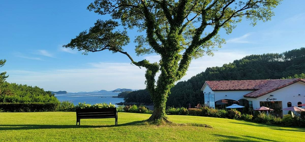 물빛소리정원의 카페, 바다가 보이는 벤치