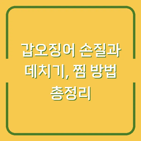갑오징어 손질과 데치기, 찜 방법 총정리