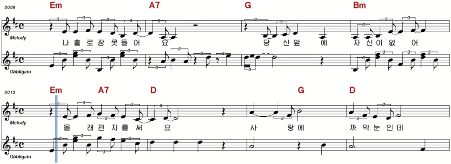 주현미 러브레터 악보