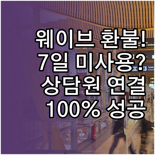 웨이브 환불 규정 7일 이내 미사용 ..