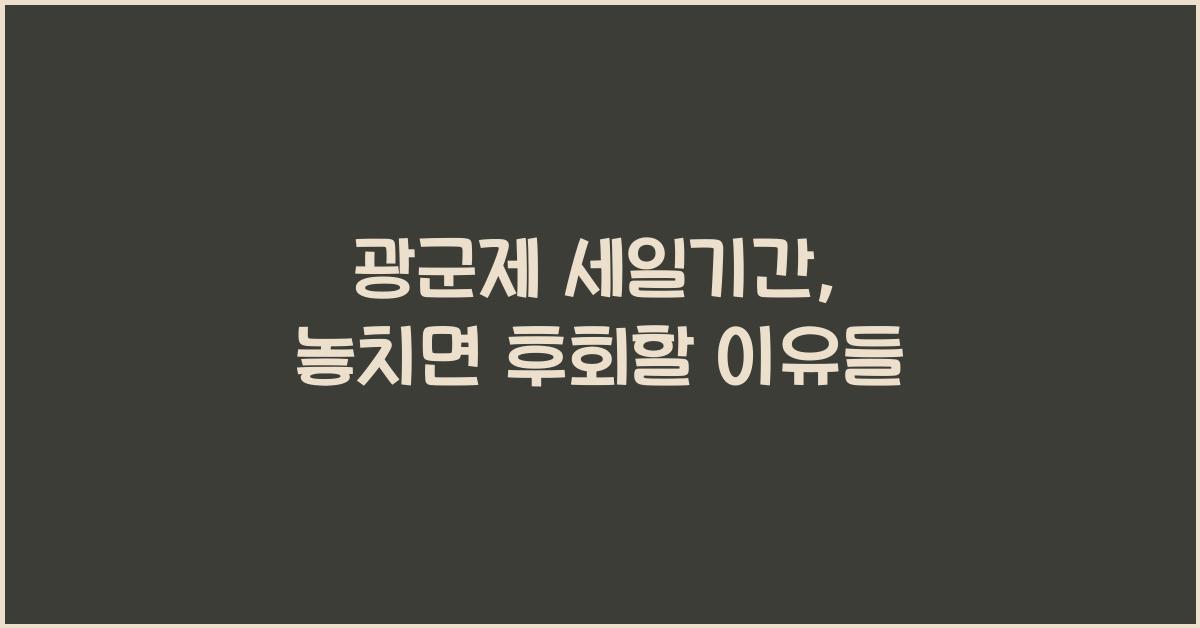 광군제 세일기간