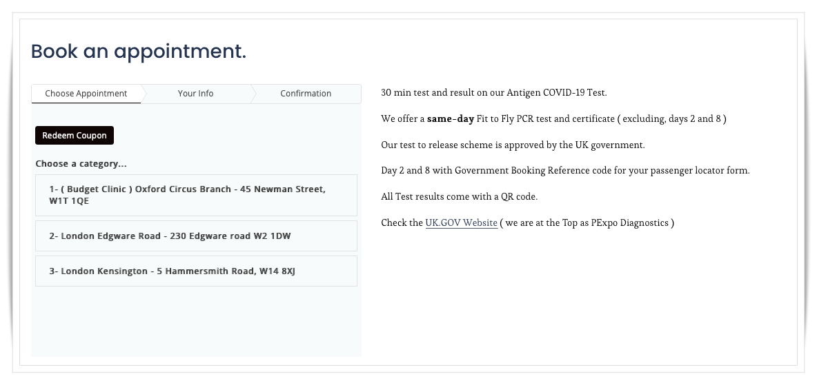 영국 코로나 검사예약하는법
