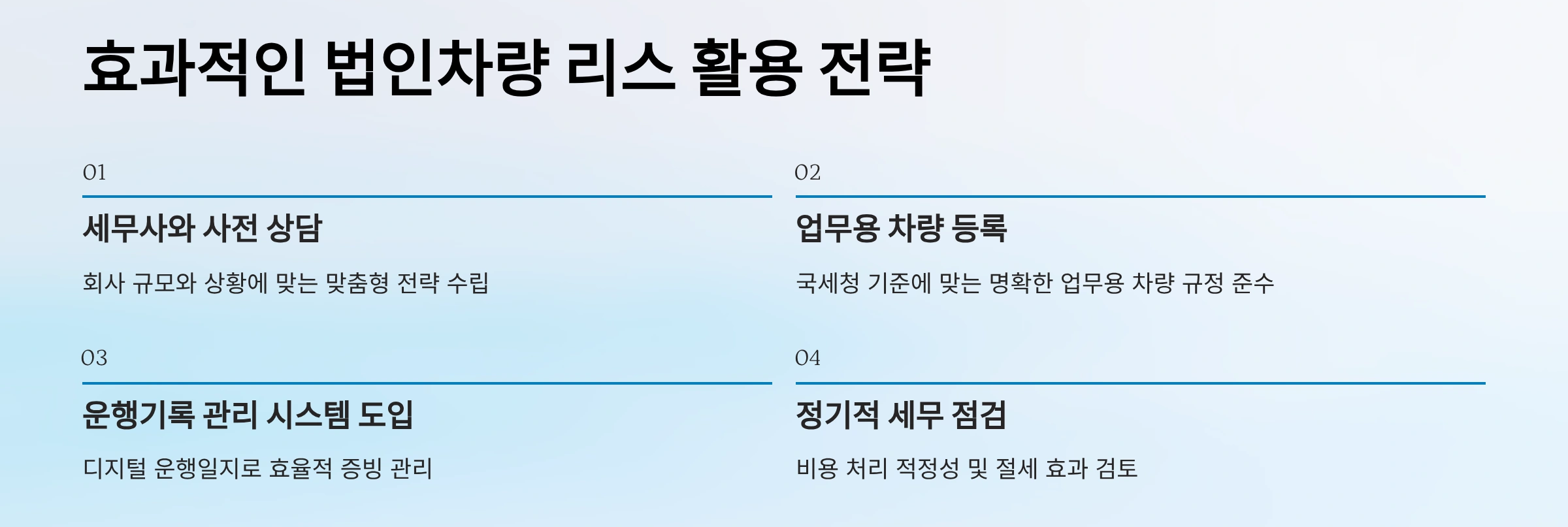 효과적인 법인차량 리스 활용 전략