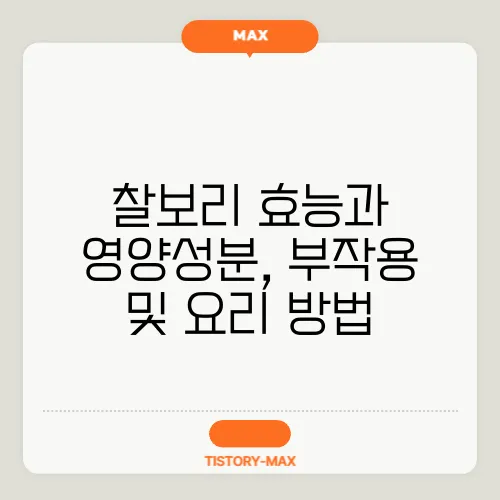 찰보리 효능과 영양성분, 부작용 및 요리 방법
