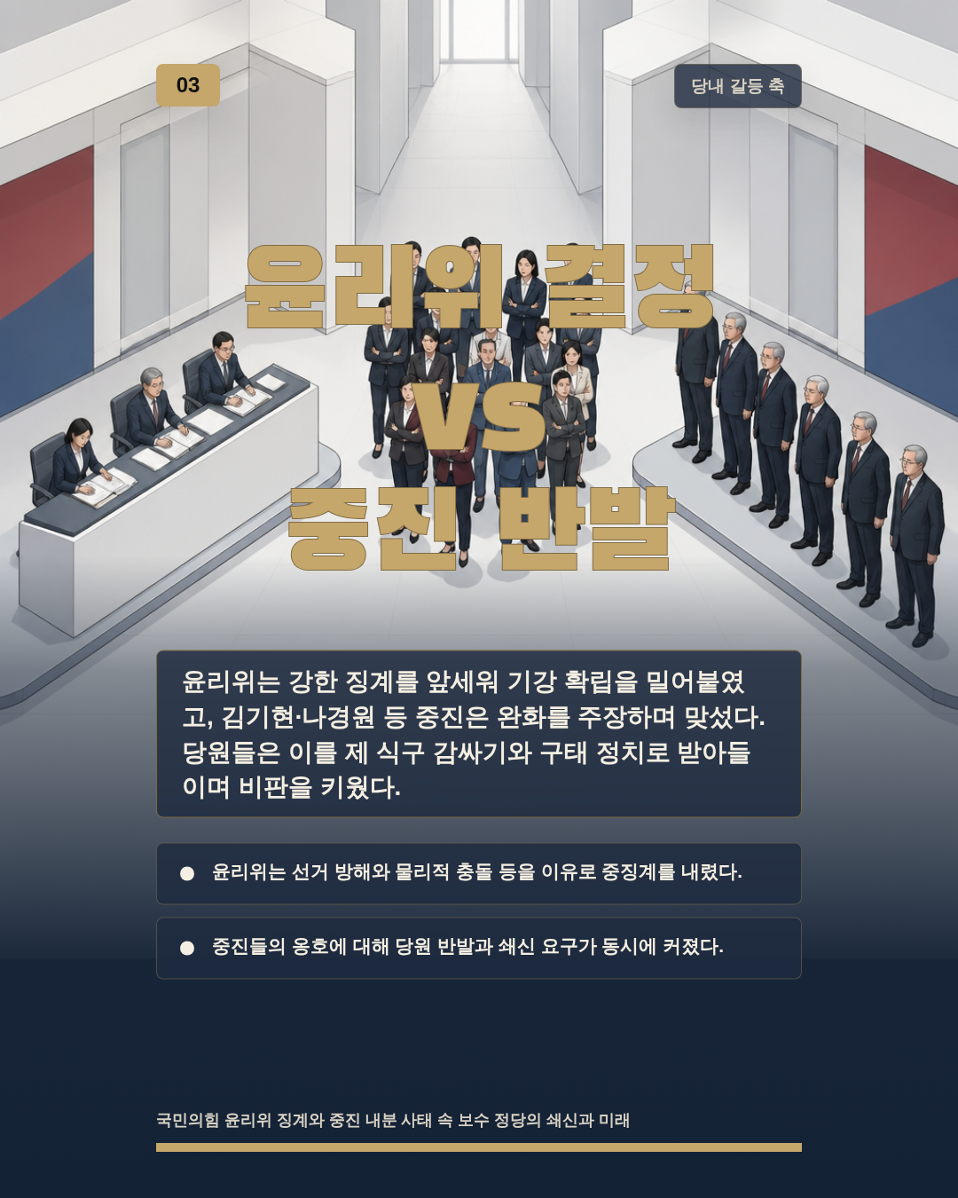 윤리위 결정 vs 중진 반발