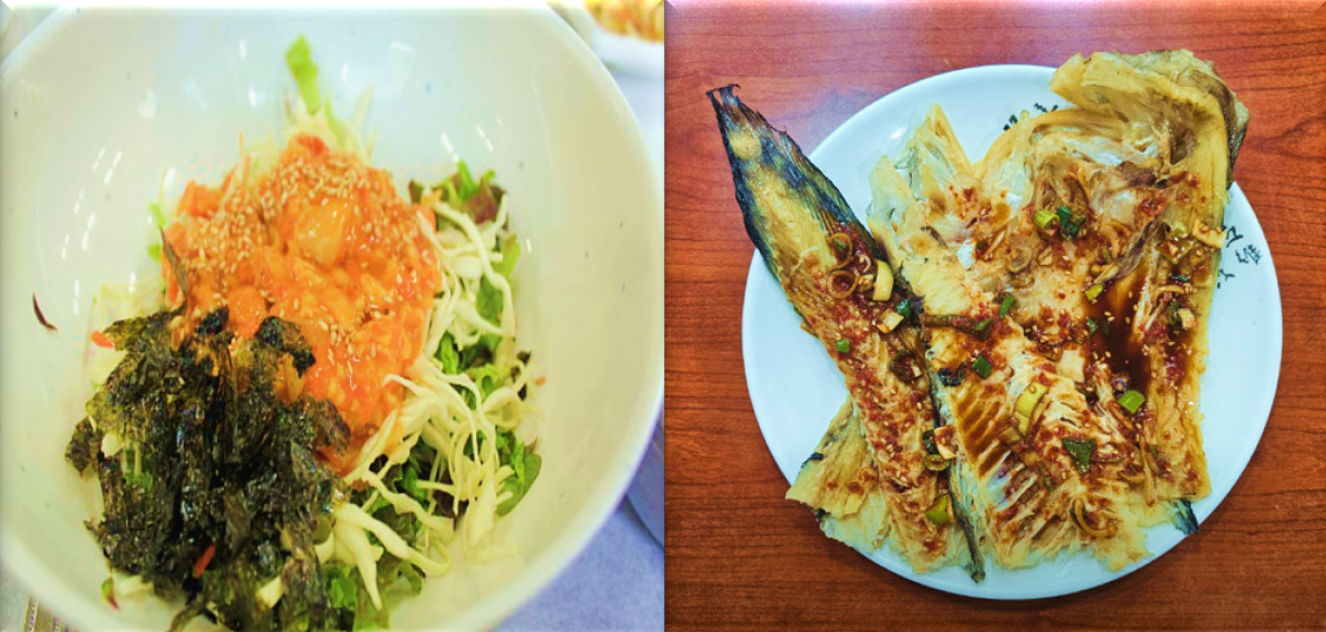 멍게-비빔밥과-통영-건어찜