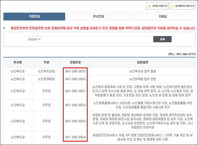 전남도청-전화번호