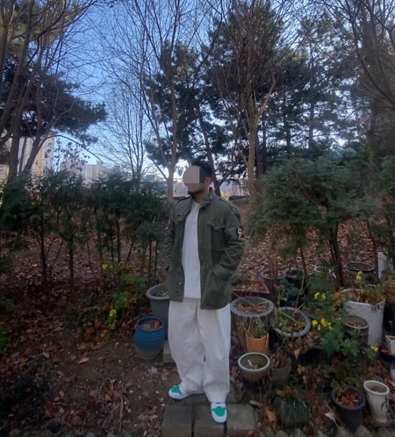 데일리룩('25. 12. 1.)폴로랄프로렌 야상 자켓 빈티지 야상 M-65, 유니클로 와플 헨리넥 티셔츠, 무신사스탠다드 데님 와이드 벌룬팬츠, 나이키 덩크 하이 레트로 그린화이트