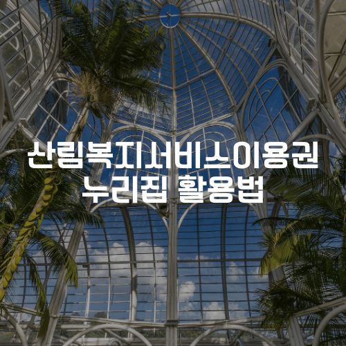 산림복지서비스이용권 누리집 활용법