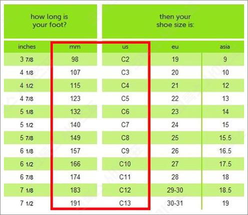 크록스 사이즈표