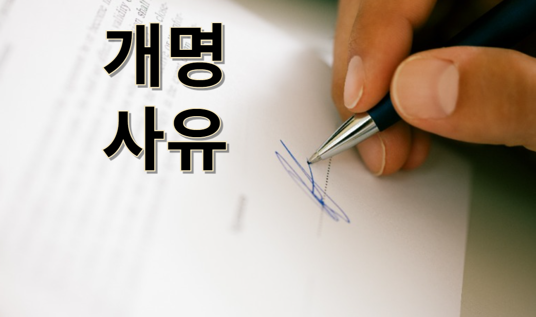 개명신청 사유