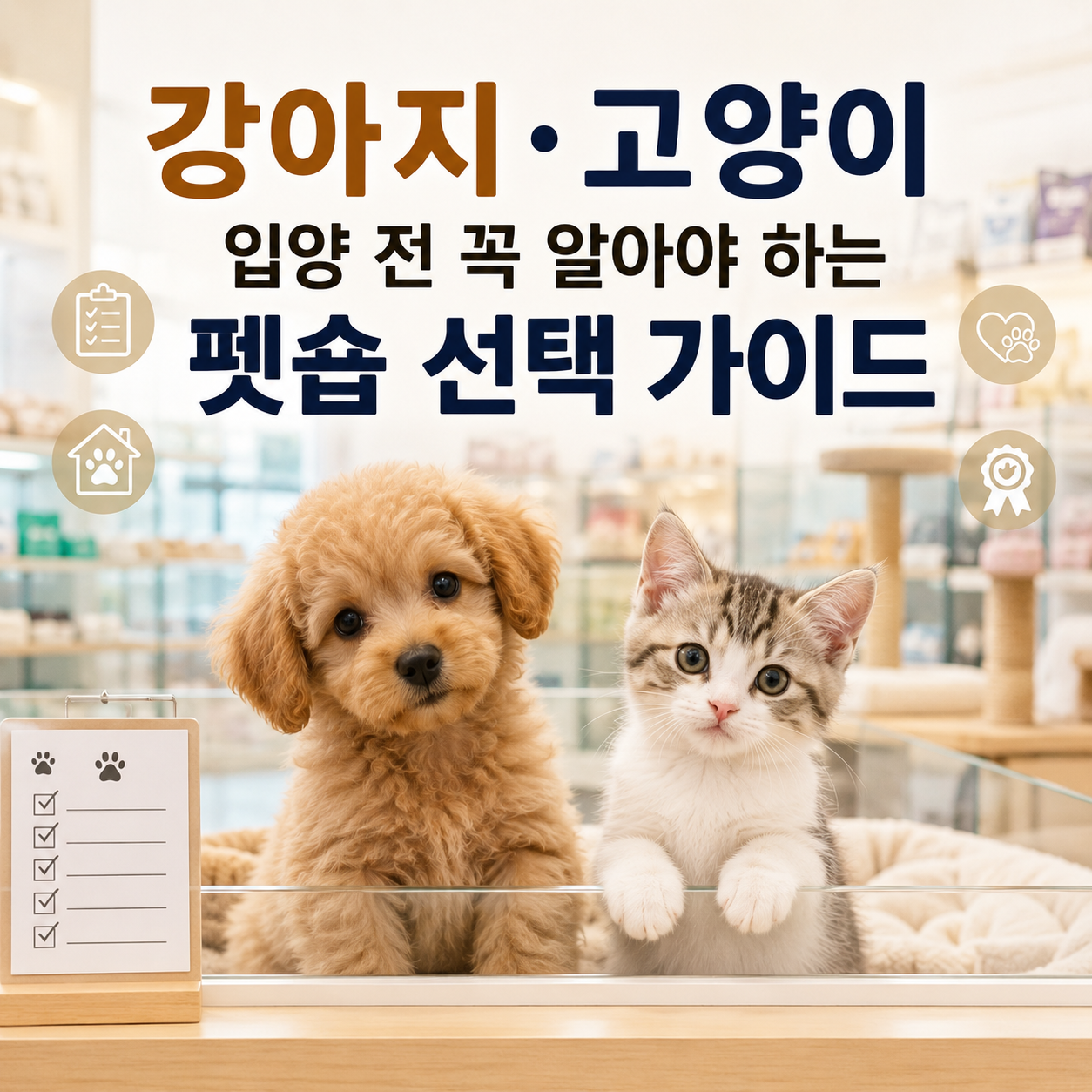 펫숍에서 반려동물 입양 전 확인해야 할 체크포인트