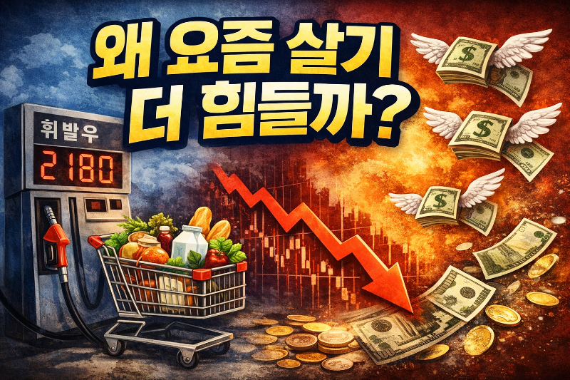 환율 상승과 물가 상승으로 생활비 부담이 커지는 상황