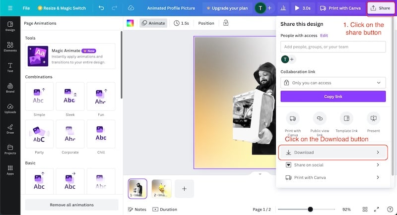 canva 프로그램으로 애니메이션 프로필 사진 만들기