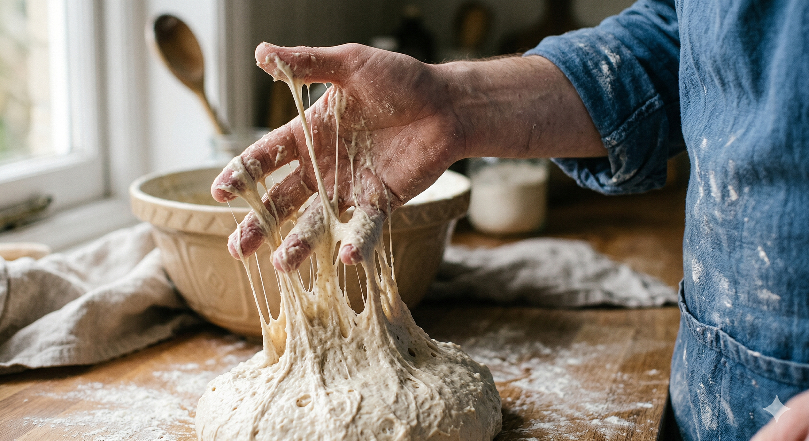sticky sourdough bread dough texture problem