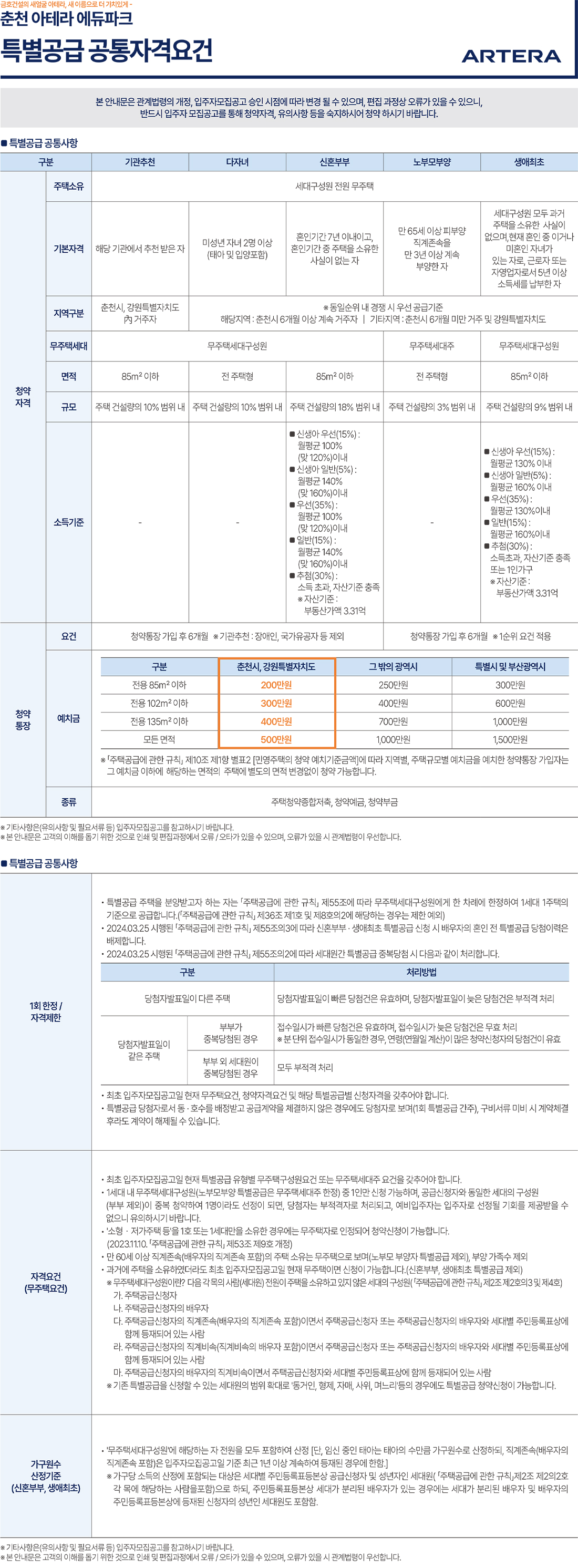 춘천 아테라 에듀파크 특별공급