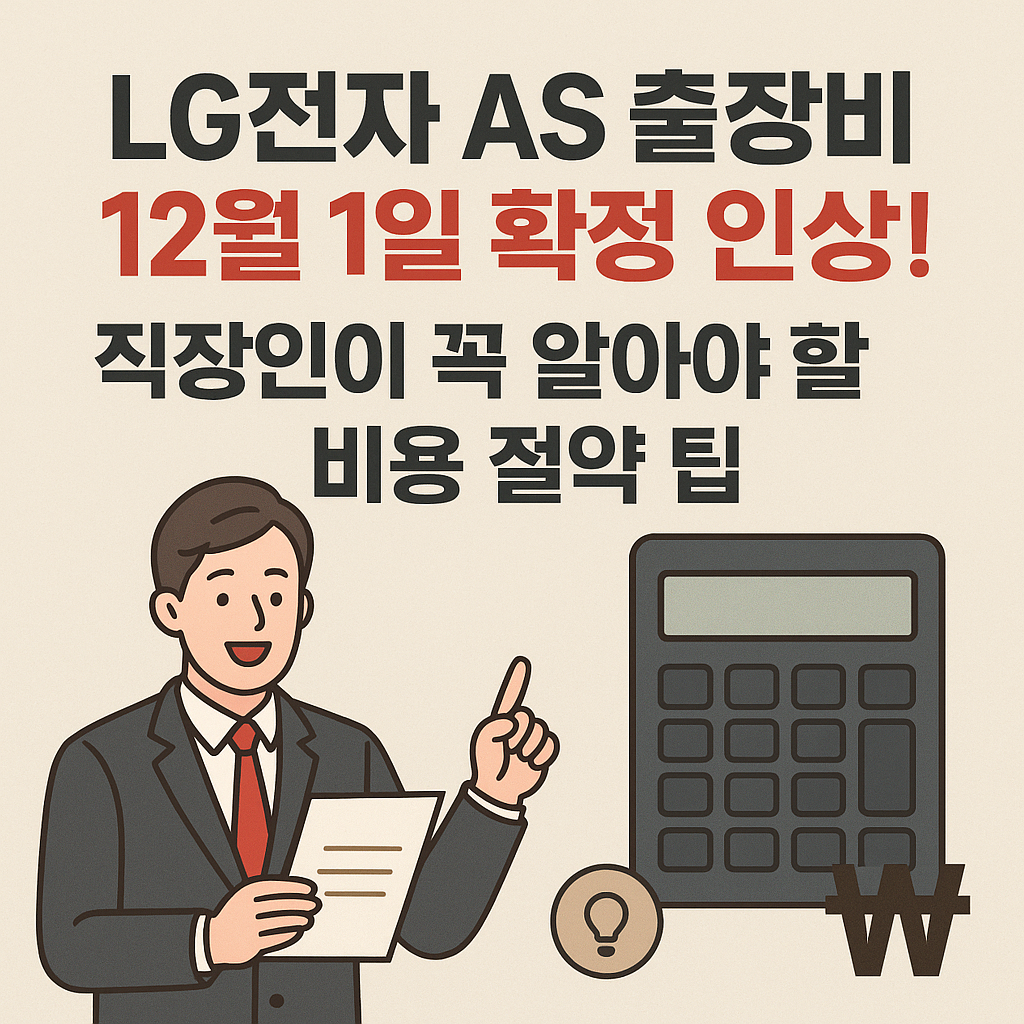 LG전자 AS 출장비 12월 1일 확정 인상!직장인이 꼭 알아야 할 비용 절약 팁