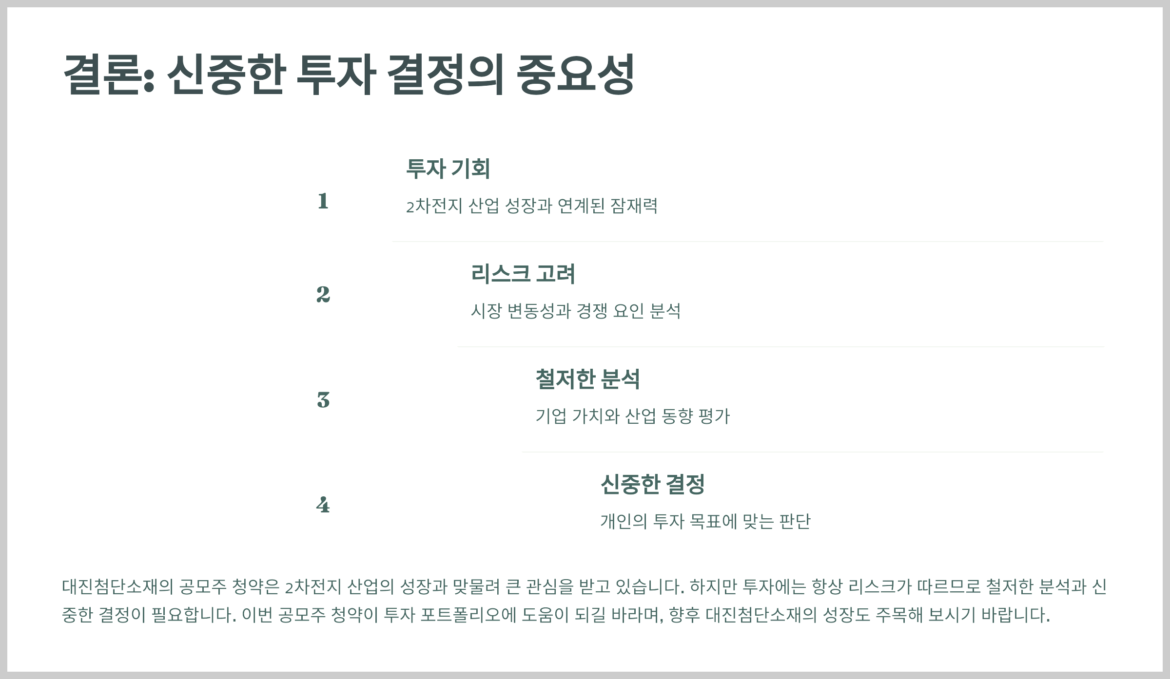 결론: 신중한 투자 결정의 중요성