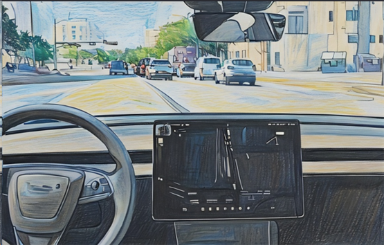 테슬라 로보택시 테스트, 유튜브 캡처(일러스트)