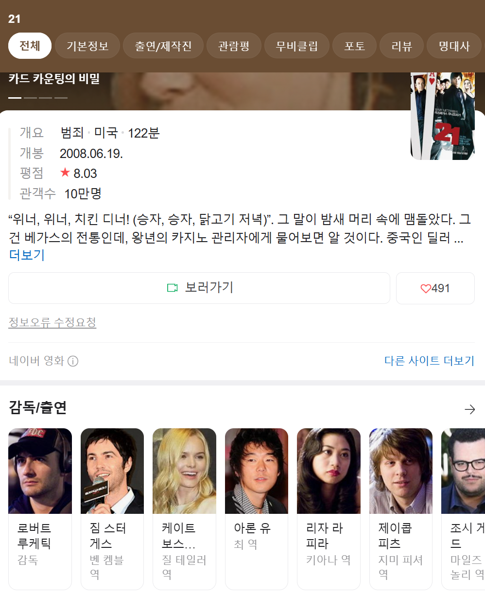 네이버 , 출연진