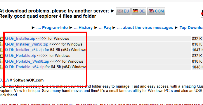 q-dir 다운로드 홈페이지 소개