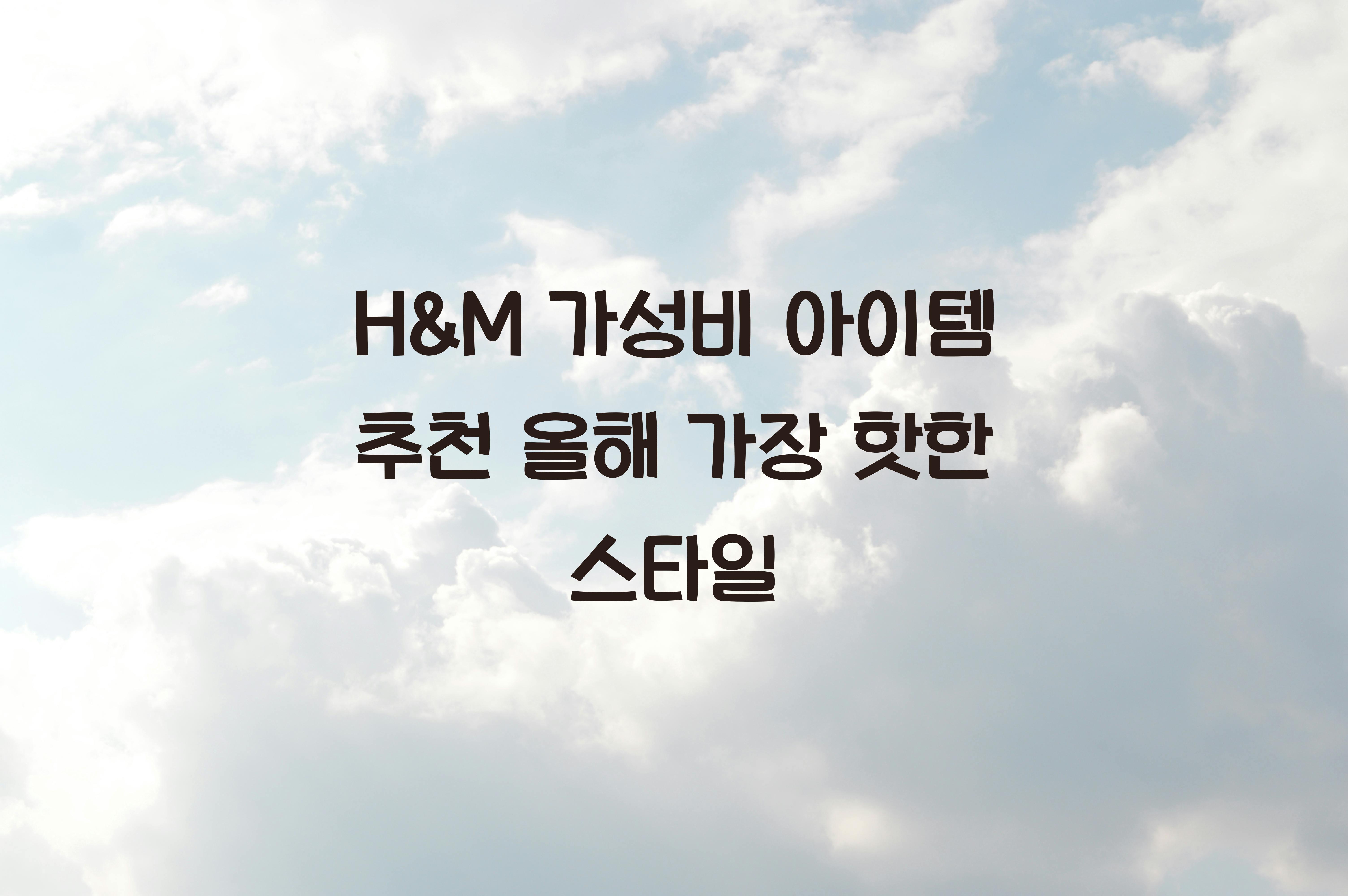 H&M 가성비 아이템 추천