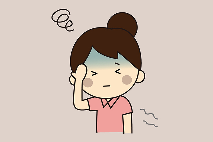 어지러움증을-느끼는-여성