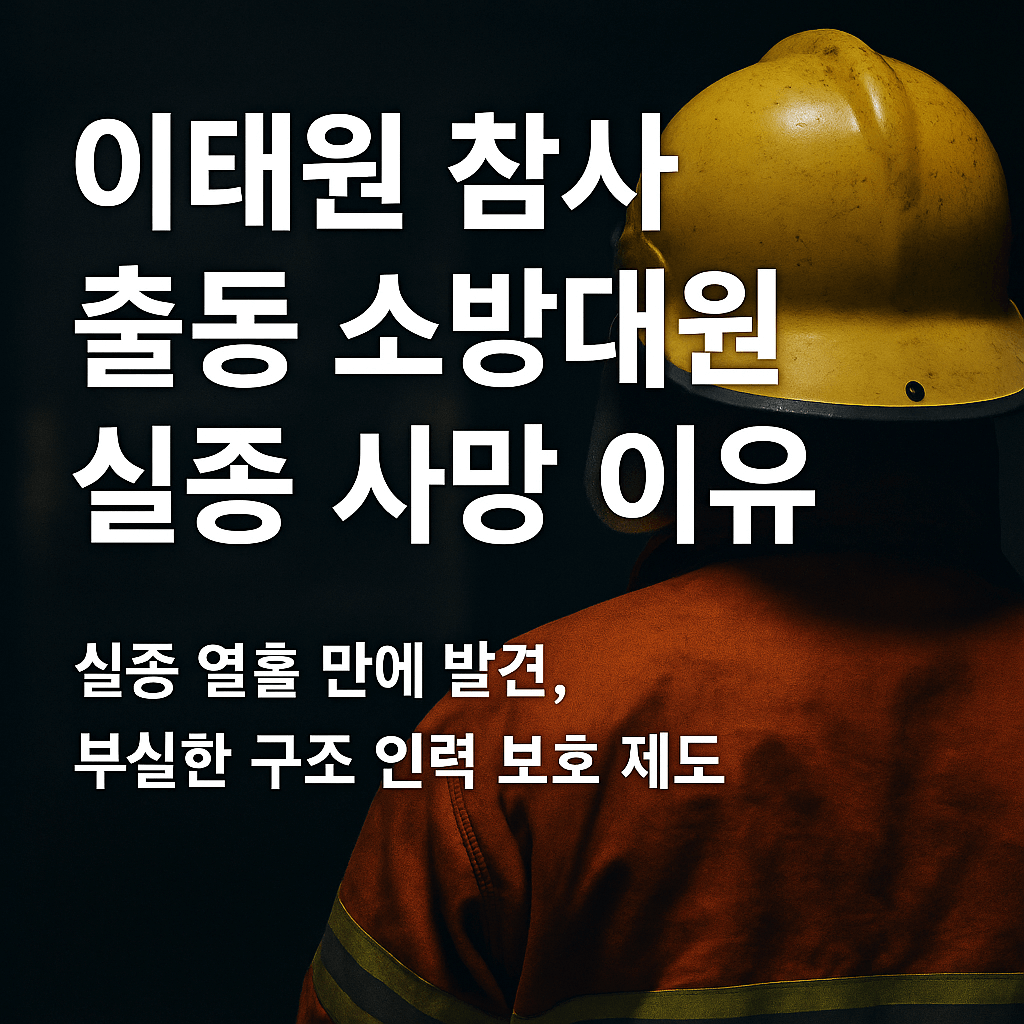 이태원 참사 출동 소방대원 사망 이유