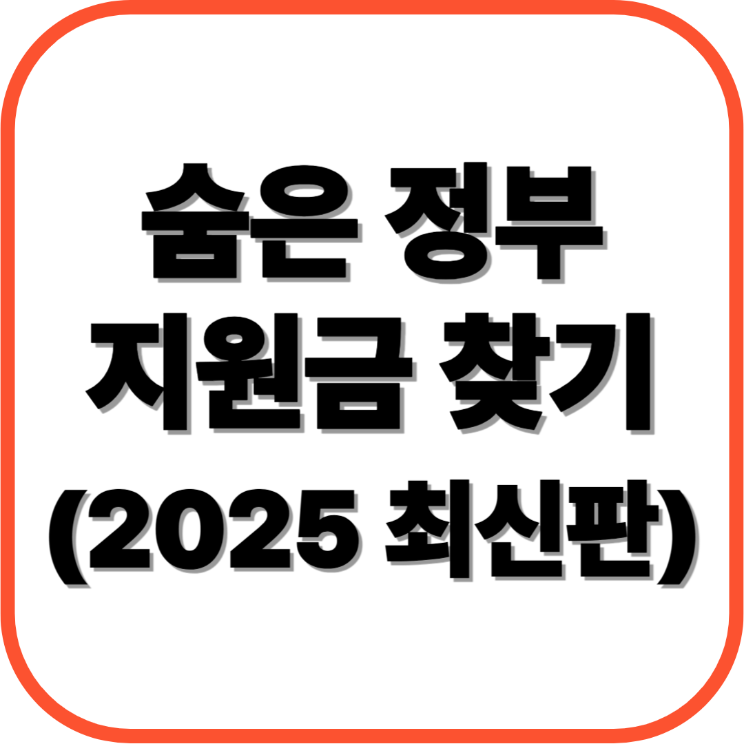 숨은 정부지원금 찾기 (2025 최신판)