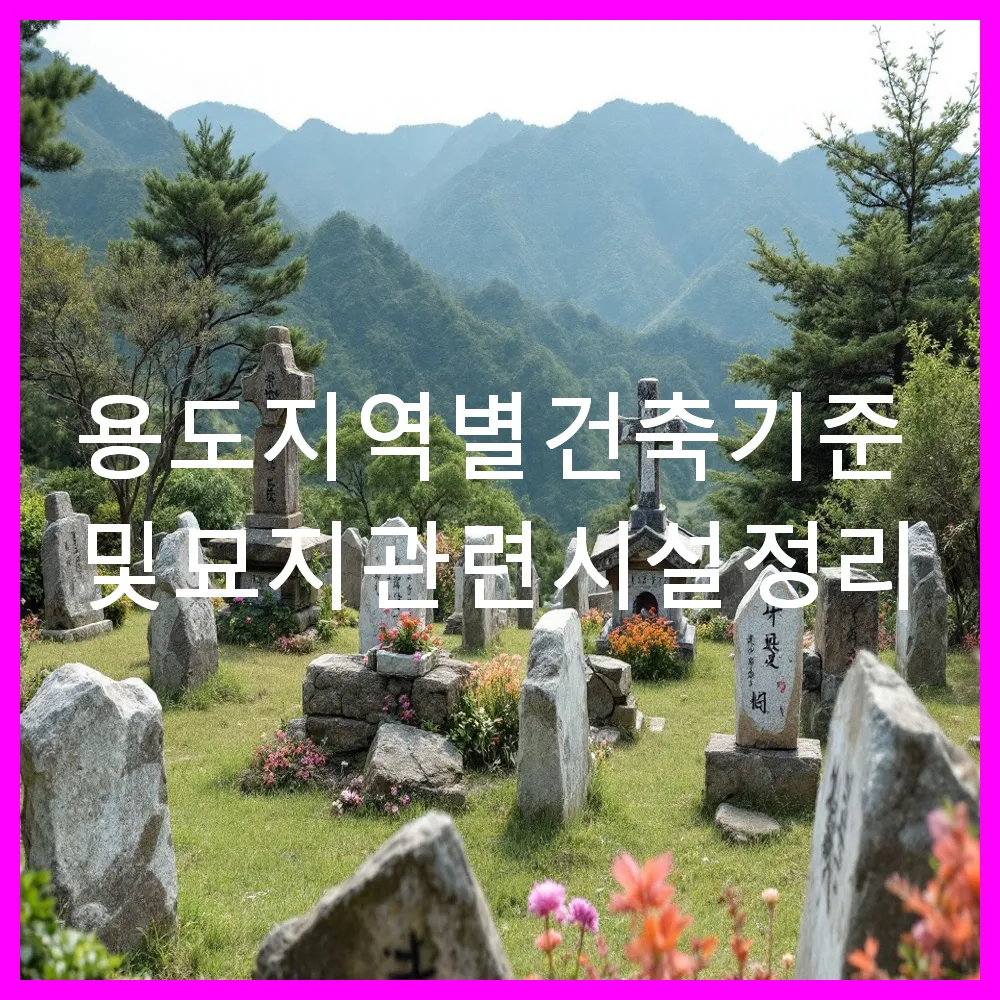 용도지역별 건축기준 및 묘지 관련 시설 정리