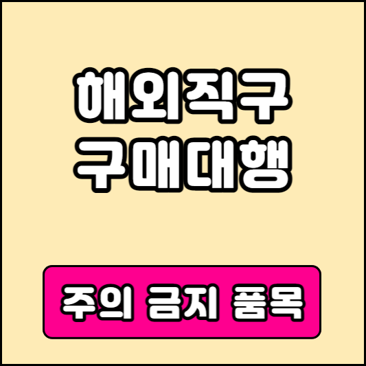 해외직구 구매대행 주의 금지 품목