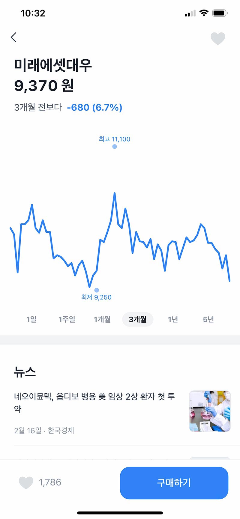 토스 주식 종목 화면