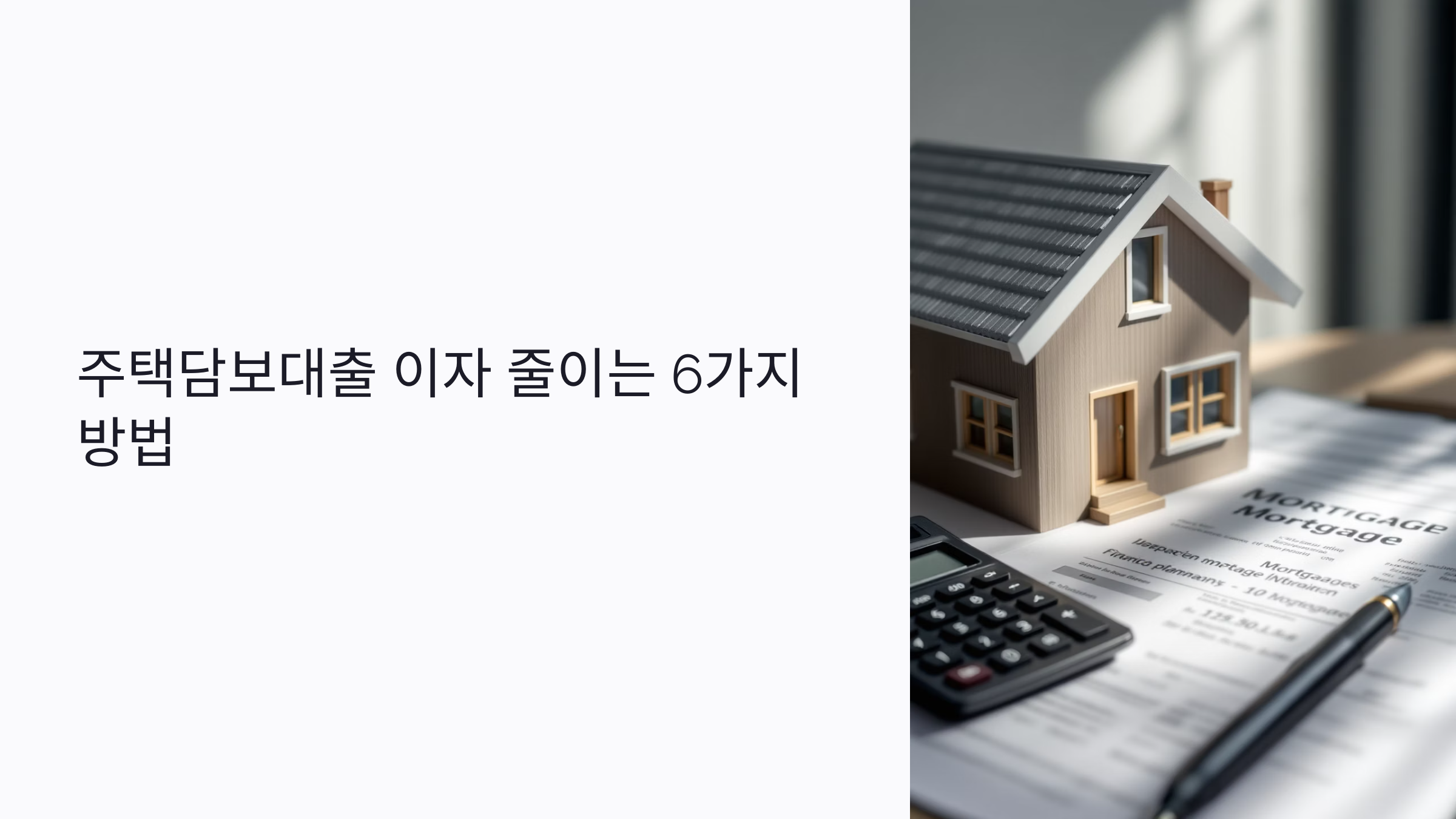 주택담보대출 이자 줄이는 6가지 방법: 상환 방식부터 세금 혜택까지